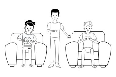 Bin yıllık insanlar oyun partisi siyah beyaz