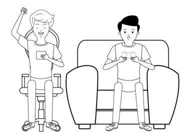 Siyah beyaz bin yıllık insanlar oyun partisi