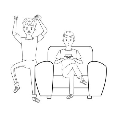 Siyah beyaz bin yıllık insanlar oyun partisi