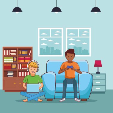 Siyah beyaz Millennials ve videogames karikatürler