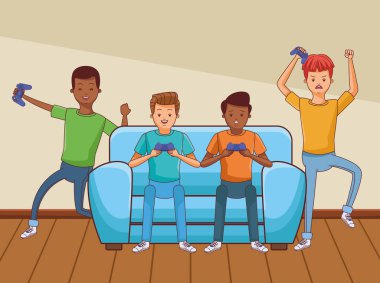 Siyah beyaz Millennials ve videogames karikatürler