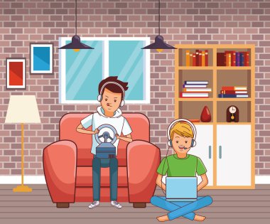 Siyah beyaz Millennials ve videogames karikatürler