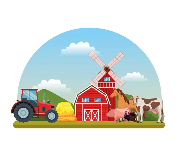 Farmářské filmy na venkově — Stockový vektor