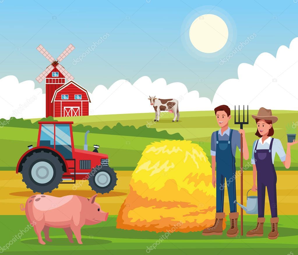 Farm rural cartoons