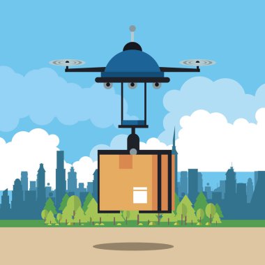 Şehirde drone teslim kutusu