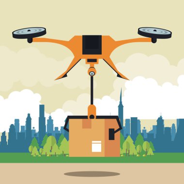 Şehirde drone teslim kutusu