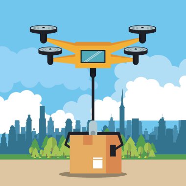 Şehirde drone teslim kutusu