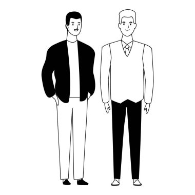siyah ve beyaz erkekler avatar karikatür karakter