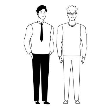 siyah ve beyaz erkekler avatar karikatür karakter