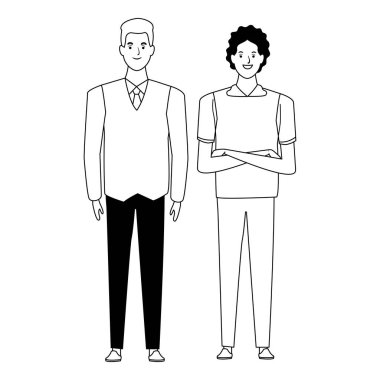 siyah ve beyaz erkekler avatar karikatür karakter