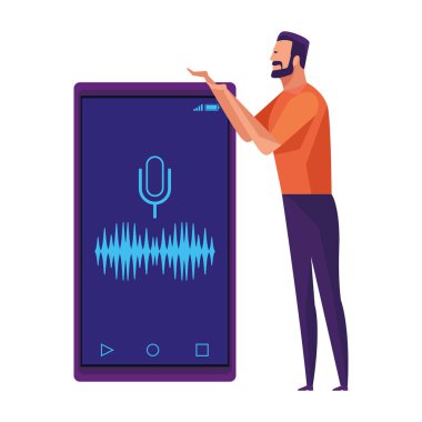 Bir cep telefonu tutan adam