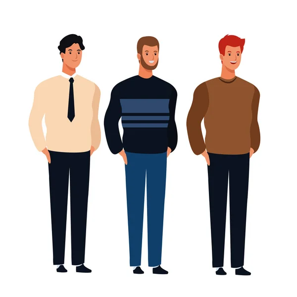 Hombres avatar personaje de dibujos animados — Vector de stock