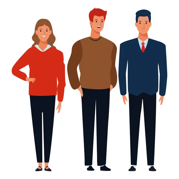 Skupina osob avatar kreslená postava — Stockový vektor