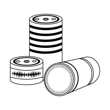 silindirik hoparlörler simgesi siyah beyaz