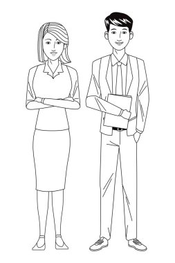 iş çift avatar siyah beyaz