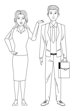 iş çift avatar siyah beyaz