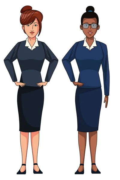 Femmes d'affaires avatar personnage de dessin animé — Image vectorielle