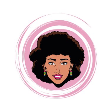 kadın baş avatar çizgi film karakteri