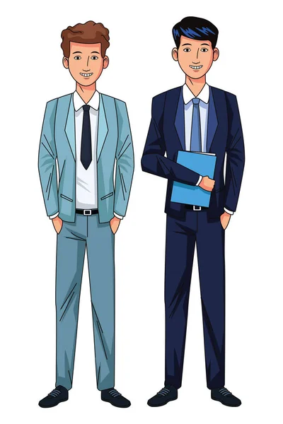 Hombres de negocios avatar personaje de dibujos animados — Vector de stock