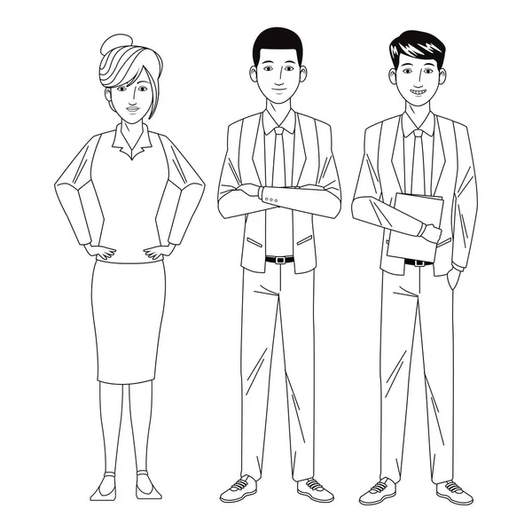 Gens d'affaires avatar noir et blanc — Image vectorielle