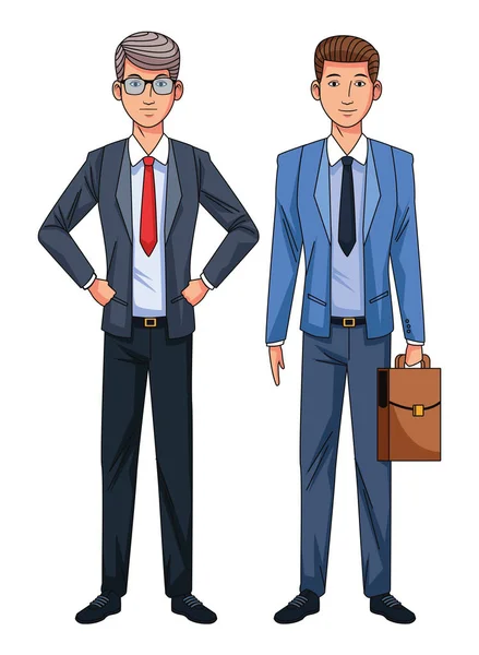 Hommes d'affaires avatar personnage de dessin animé — Image vectorielle