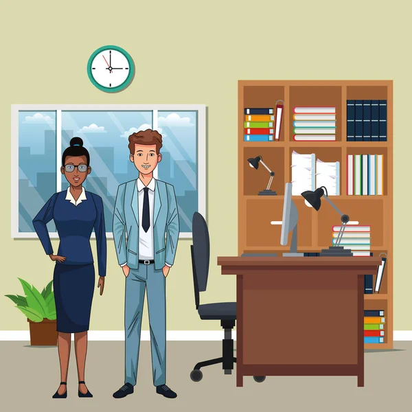 Business couple avatar — Stockvector