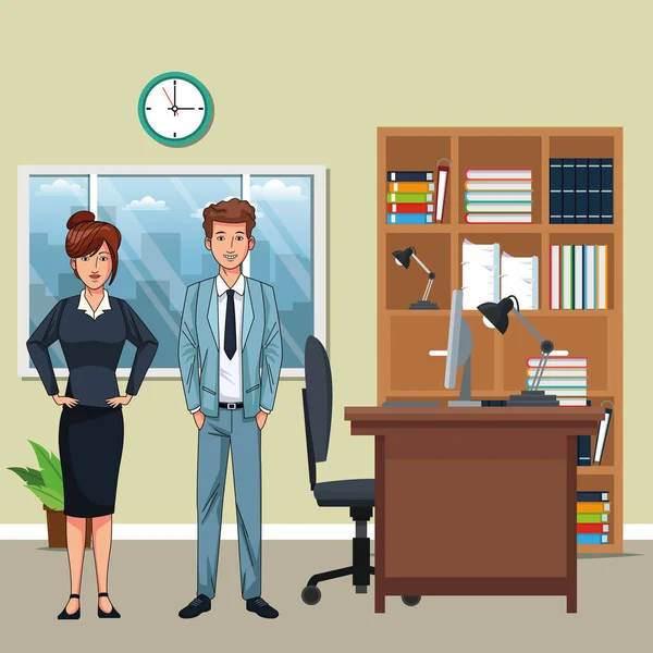 Business couple avatar — Stockvector