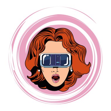 sanal gerçeklik kulaklık ile kadın kafası