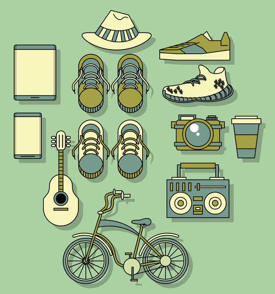 Hipster fashion background patterns