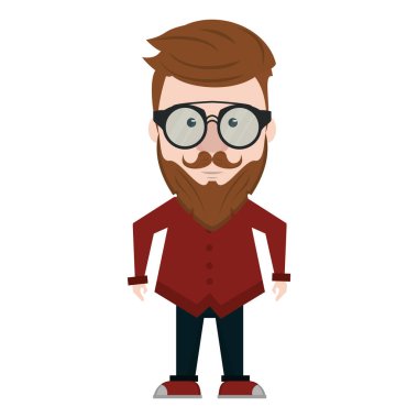 Gözlük lü hipster adam ve bıyık