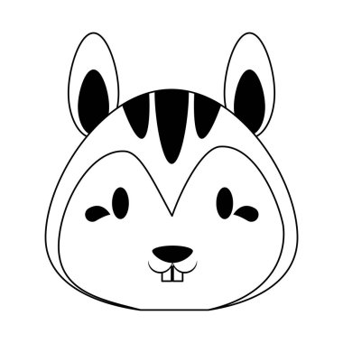 Siyah beyaz sevimli sincap hayvan karikatür