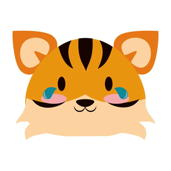 Illustration vectorielle de dessin animé animal Tigre mignon — Image vectorielle