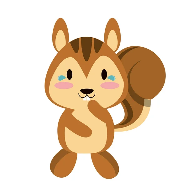 Schattige eekhoorn dierlijke cartoon vector illustratie — Stockvector