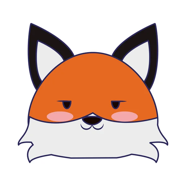 Cute Fox zwierząt kreskówka niebieskie linie — Wektor stockowy