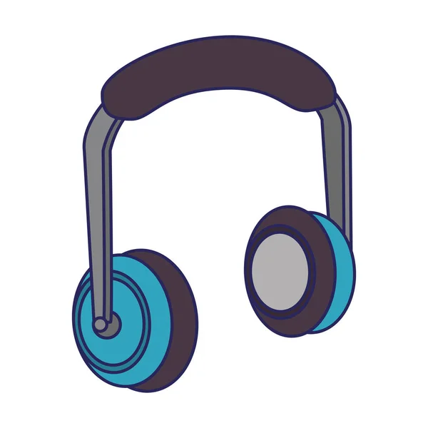 Музичні навушники технологічний пристрій ізольовані сині лінії — стоковий вектор