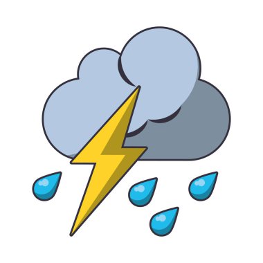 Işınlar hava karikatür ile bulut yağmur