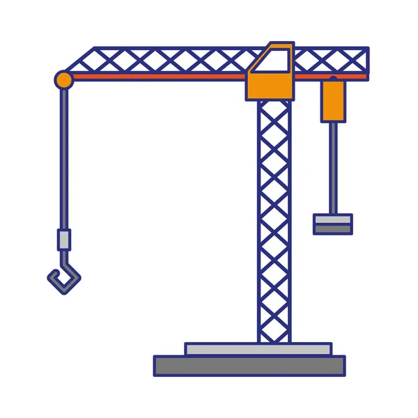 Sob o símbolo de guindaste de construção isolado — Vetor de Stock