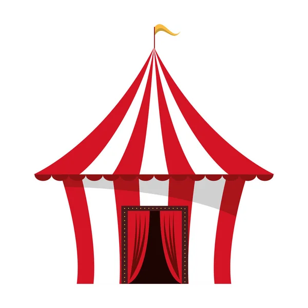 Tienda de circo con ilustración vectorial aislada de dibujos animados bandera — Archivo Imágenes Vectoriales