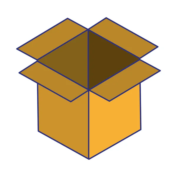 Caixa de papelão símbolo aberto isolado — Vetor de Stock