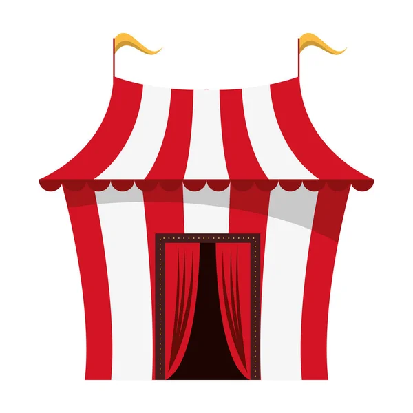 Tienda de circo con banderas ilustración vectorial de dibujos animados aislados — Archivo Imágenes Vectoriales
