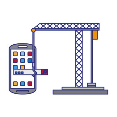 Smartphone operatif sistem yazılım vektör illüstrasyon