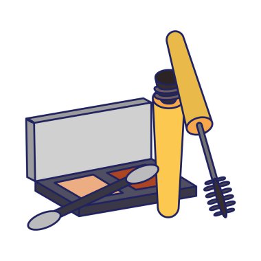 Makyaj ve kadın moda güzellik mavi çizgiler