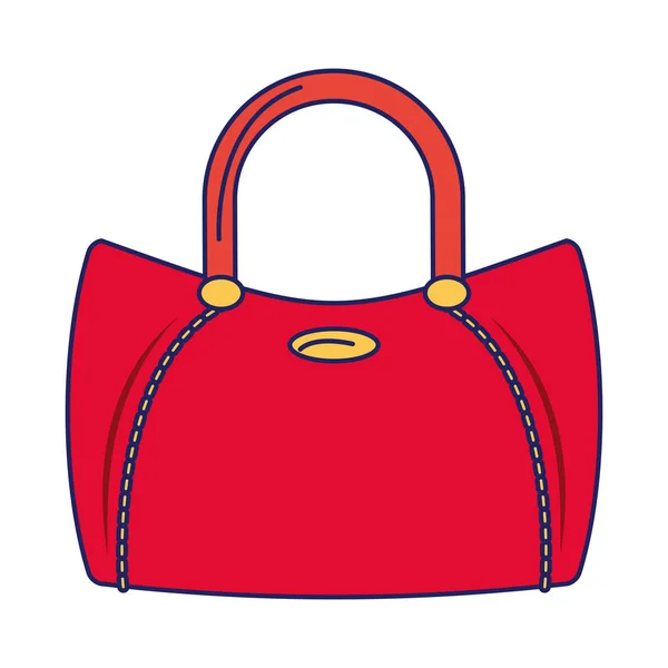 Frauen Mode Tasche Accesorie Cartoon isolierte blaue Linien — Stockvektor