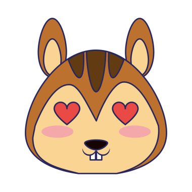 Sevimli sincap hayvan karikatür mavi çizgiler