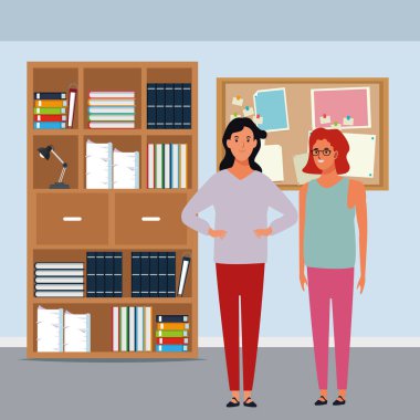 kadın avatar çizgi film karakter vektör illüstrasyon