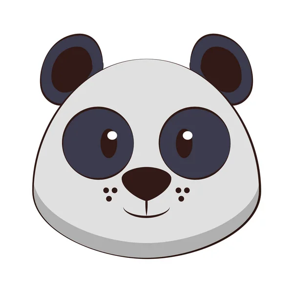 パンダ頭野生動物かわいい動物漫画 — ストックベクタ