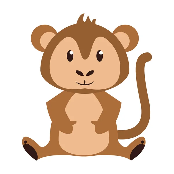 Affen Tierwelt niedlichen Tier-Cartoon — Stockvektor