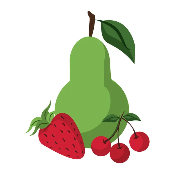 Früchte gesunde Ernährung Karikatur isoliert — Stockvektor