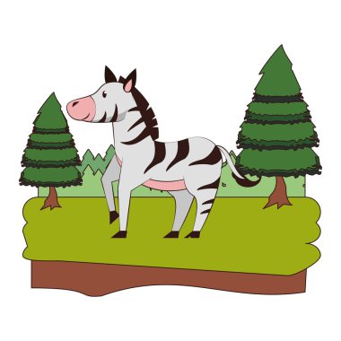 Zebra yaban hayatı sevimli hayvan karikatür