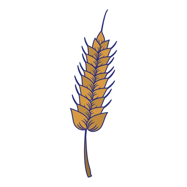 Пшеница овощи здоровое питание мультфильм синие линии — стоковый вектор